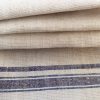 Handtuch Bauernleinen blaue Bordüre. Altes Leinen handgewebt