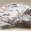 Kosmetiktasche, Schminktasche, Toile de Jouy, altes Leinen, mokka