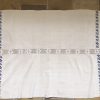 alte Leinen-Tischdecke mit Spitze, bestickt, antikes Leinen, handgewebt, Hohlsaum