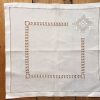 Leinen-Serviette antik, Hohlsaum, Stickerei, Handarbeit