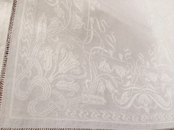 Serviette antik, Leinen, Damast, Jugendstil