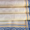 Leinen-Geschirrtuch, Handtuch altes Leinen, art deco, blau gelb grün