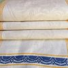 Leinen-Geschirrtuch, Handtuch altes Leinen, art deco, blau gelb grün