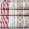 Leinen-Geschirrtuch 091, weiß, natur, rot. Antik, Leinen-Handtuch
