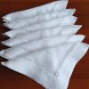 Leinen-Serviette antik, Hohlsaum, Damast, Monogramm